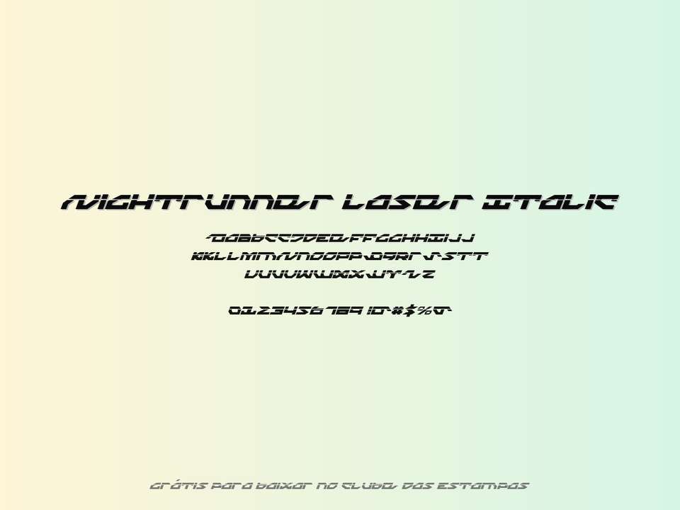 Fonte Nightrunner Laser Italic Grátis Para Baixar