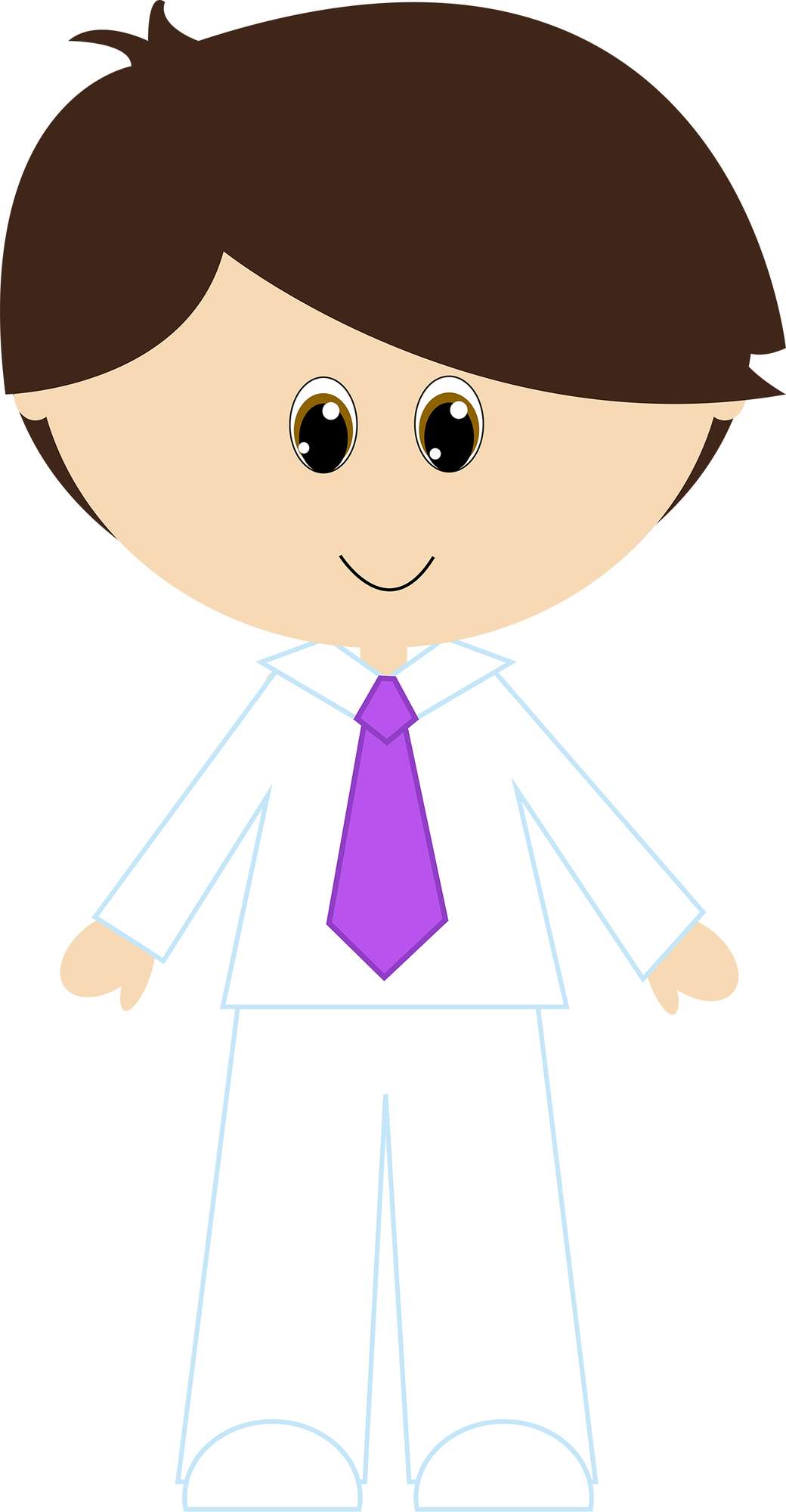 Menino Cartoon Com Gravata Roxa Personagens Png Grátis Para Baixar