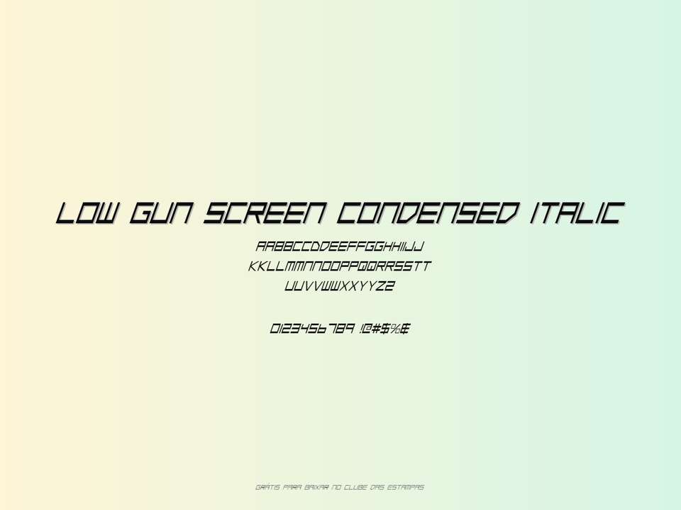 Fonte Low Gun Screen Condensed Italic Grátis Para Baixar