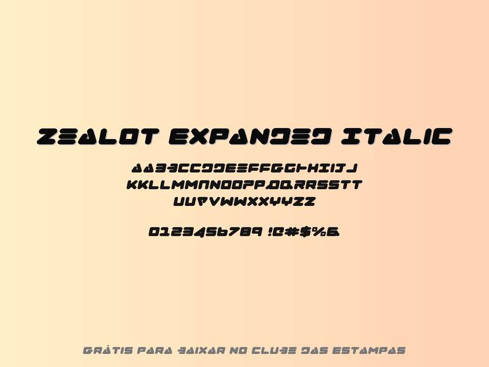 Fonte Zealot Expanded Italic Grátis Para Baixar