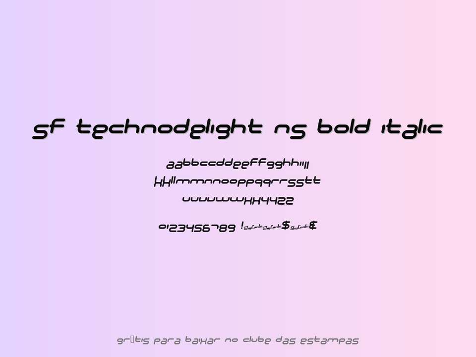 Fonte Sf Technodelight Ns Bold Italic Grátis Para Baixar