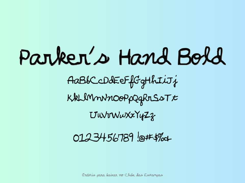 Fonte Parker's Hand Bold Grátis Para Baixar