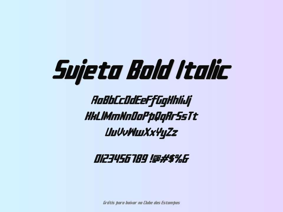 Fonte Sujeta Bold Italic Grátis Para Baixar