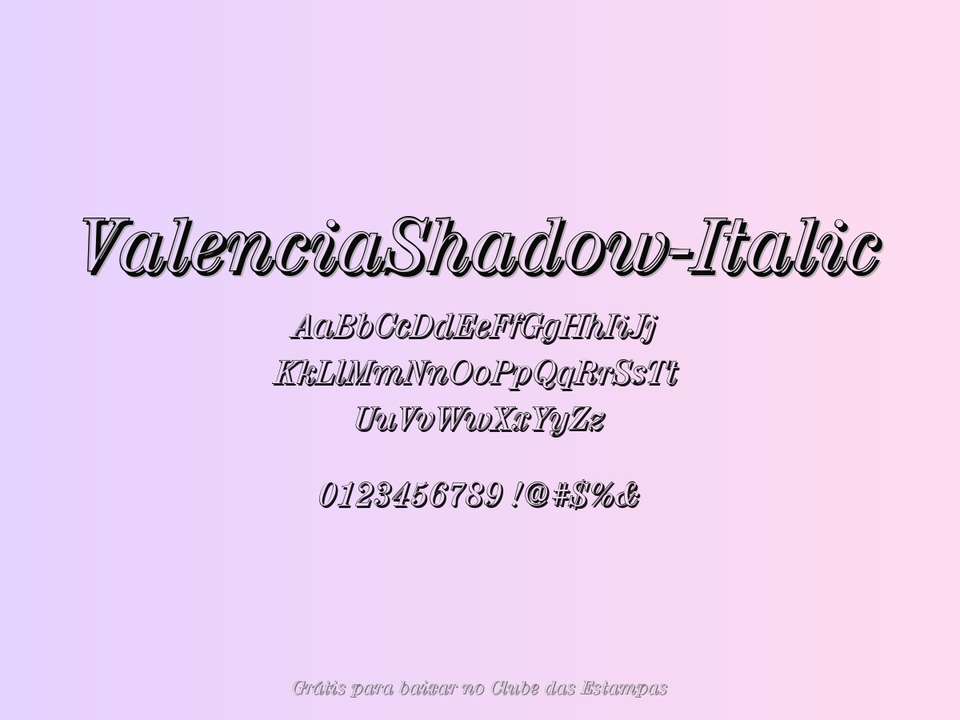 Fonte Valenciashadow Italic Grátis Para Baixar