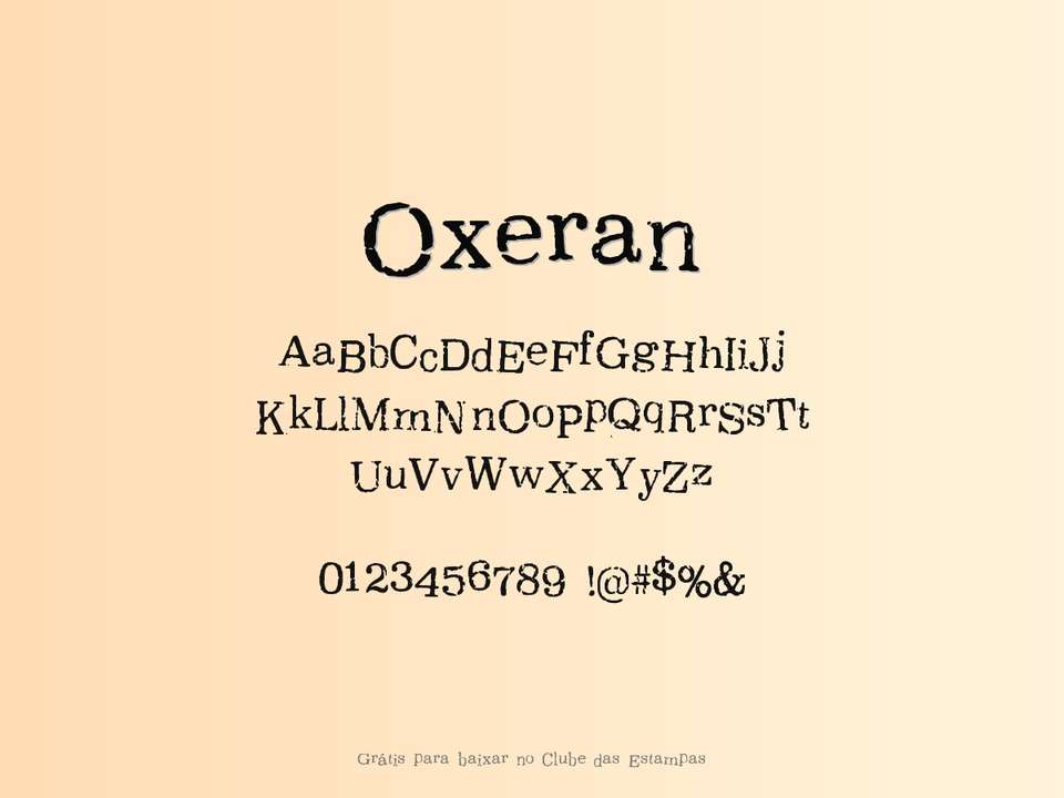 Fonte Oxeran Grátis Para Baixar