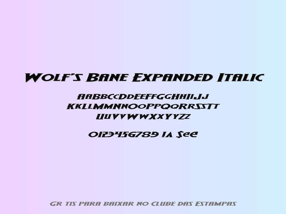 Fonte Wolf's Bane Expanded Italic Grátis Para Baixar