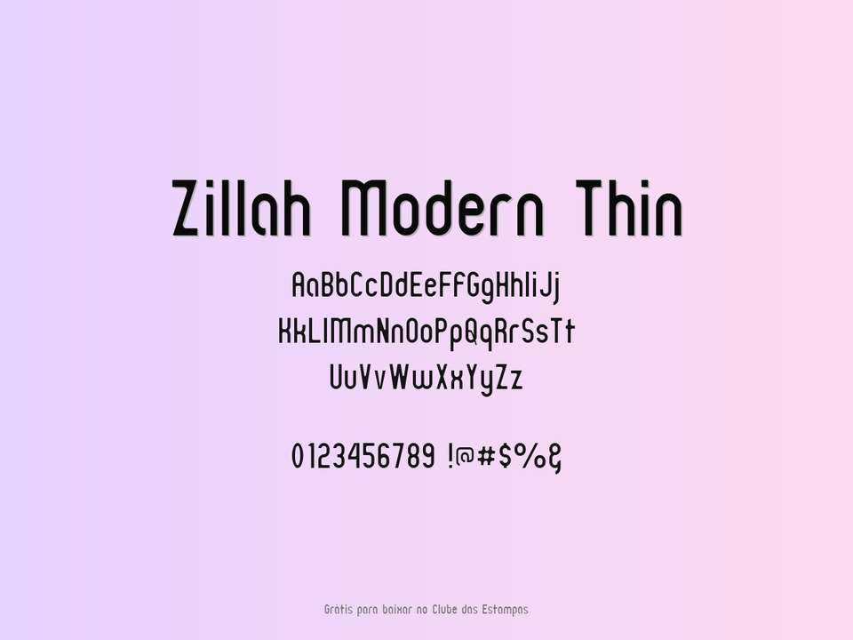 Fonte Zillah Modern Thin Grátis Para Baixar