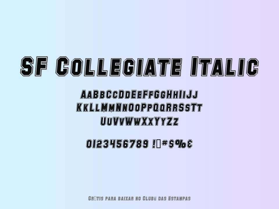 Fonte Sf Collegiate Italic Grátis Para Baixar