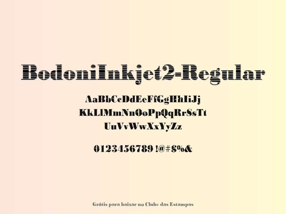 Fonte Bodoniinkjet2 Regular Grátis Para Baixar