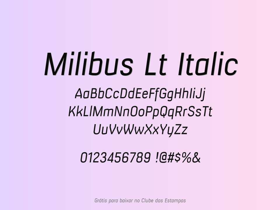 Fonte Milibus Lt Italic Grátis Para Baixar