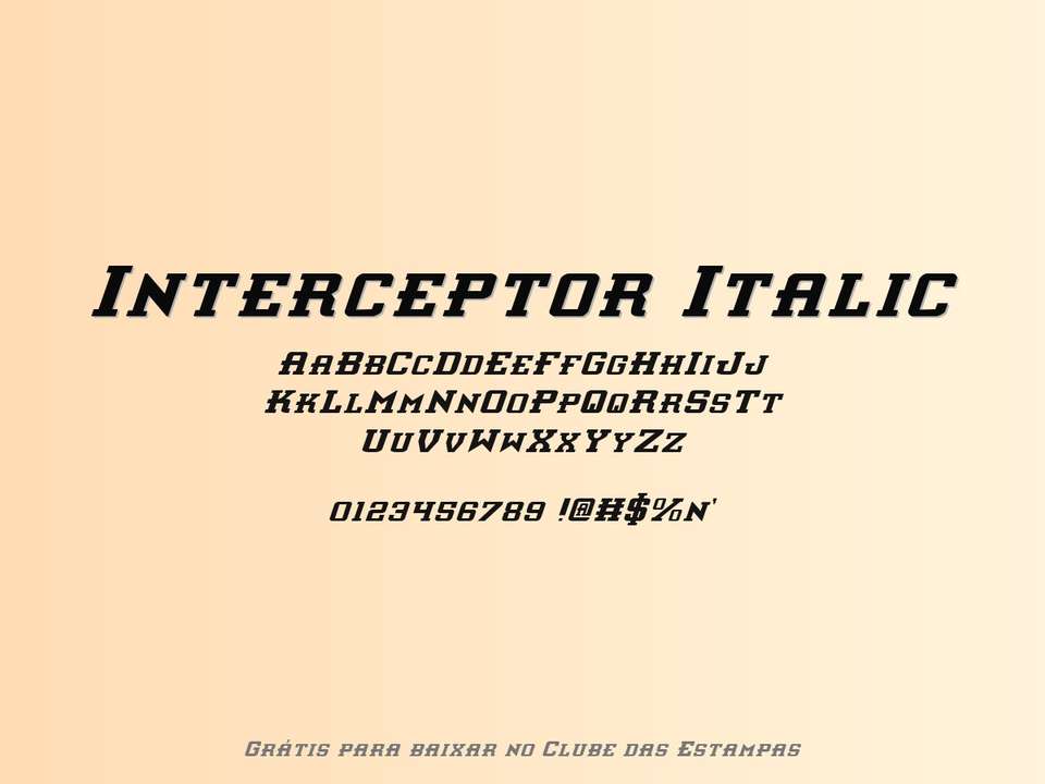 Fonte Interceptor Italic Grátis Para Baixar