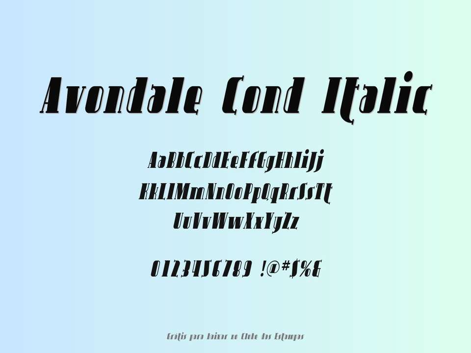 Fonte Avondale Cond Italic Grátis Para Baixar