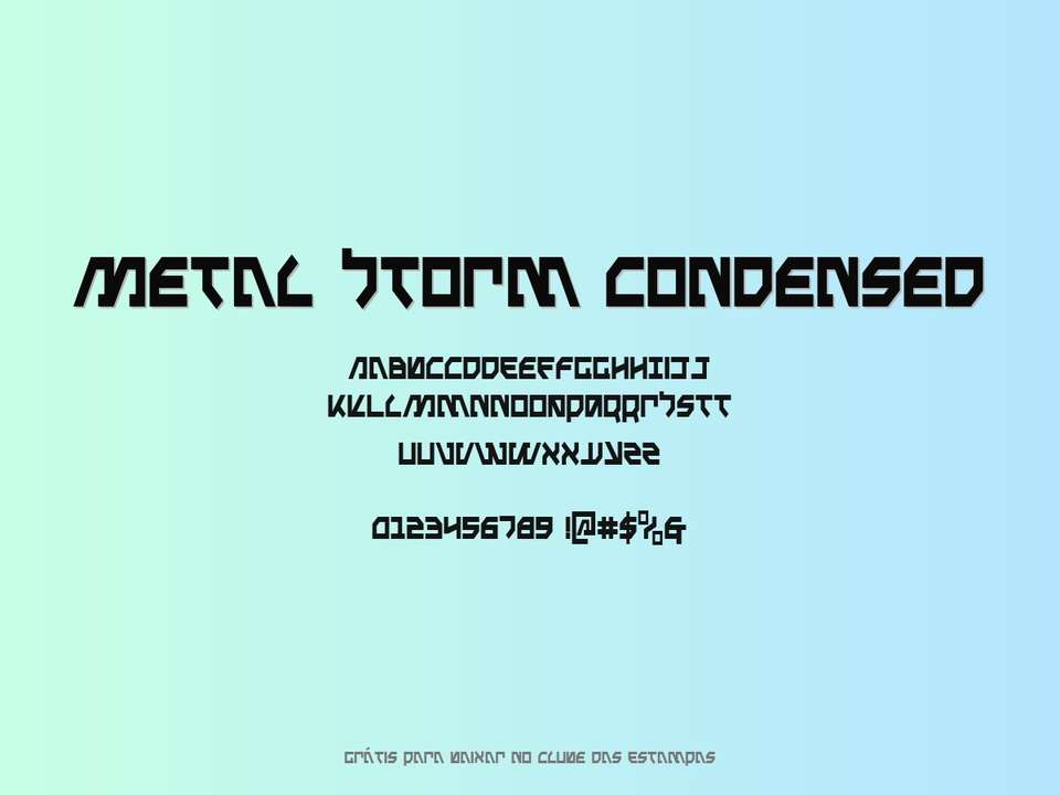 Fonte Metal Storm Condensed Grátis Para Baixar