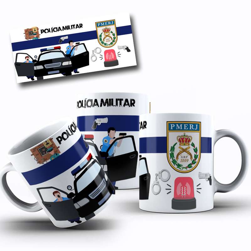 Arte Para Caneca Policia Militar Personagens Serie 6