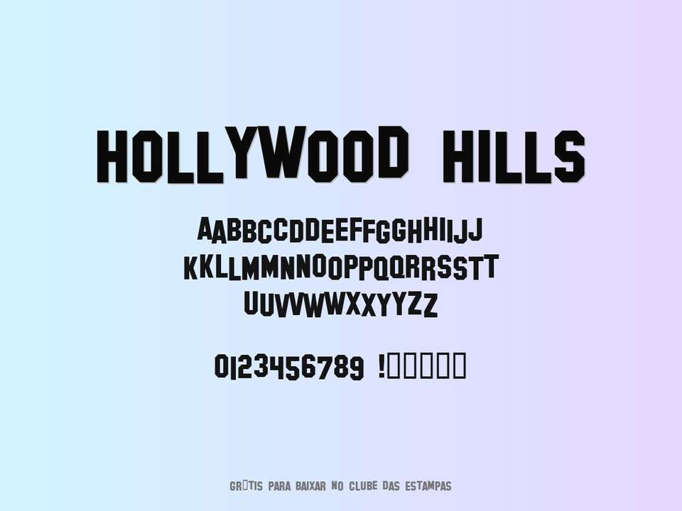 Fonte Hollywood Hills Grátis Para Baixar