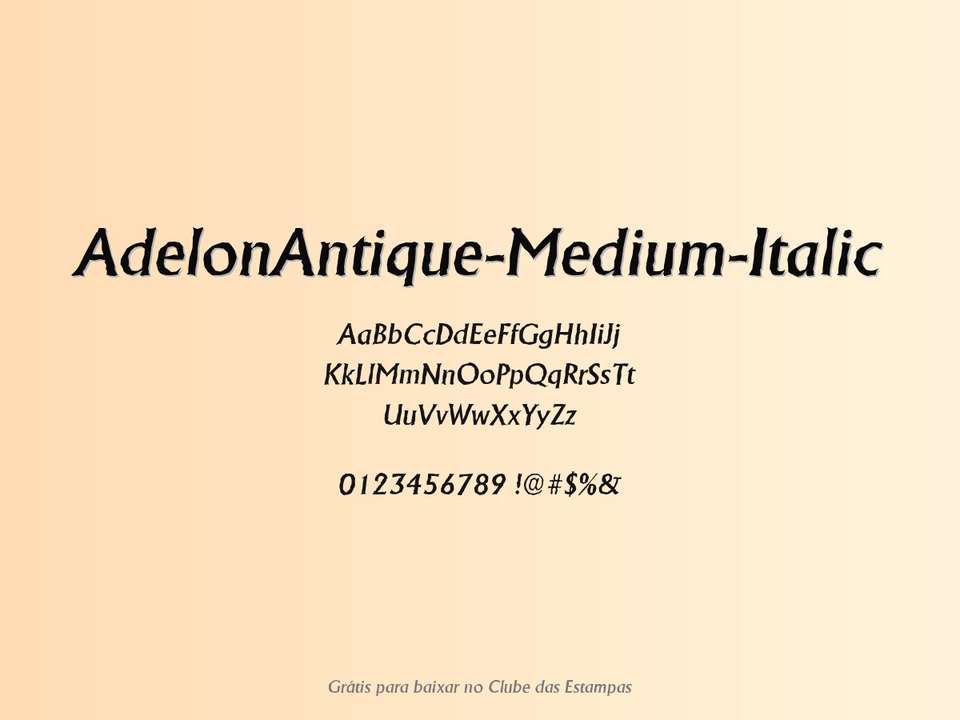 Fonte Adelonantique Medium Italic Grátis Para Baixar