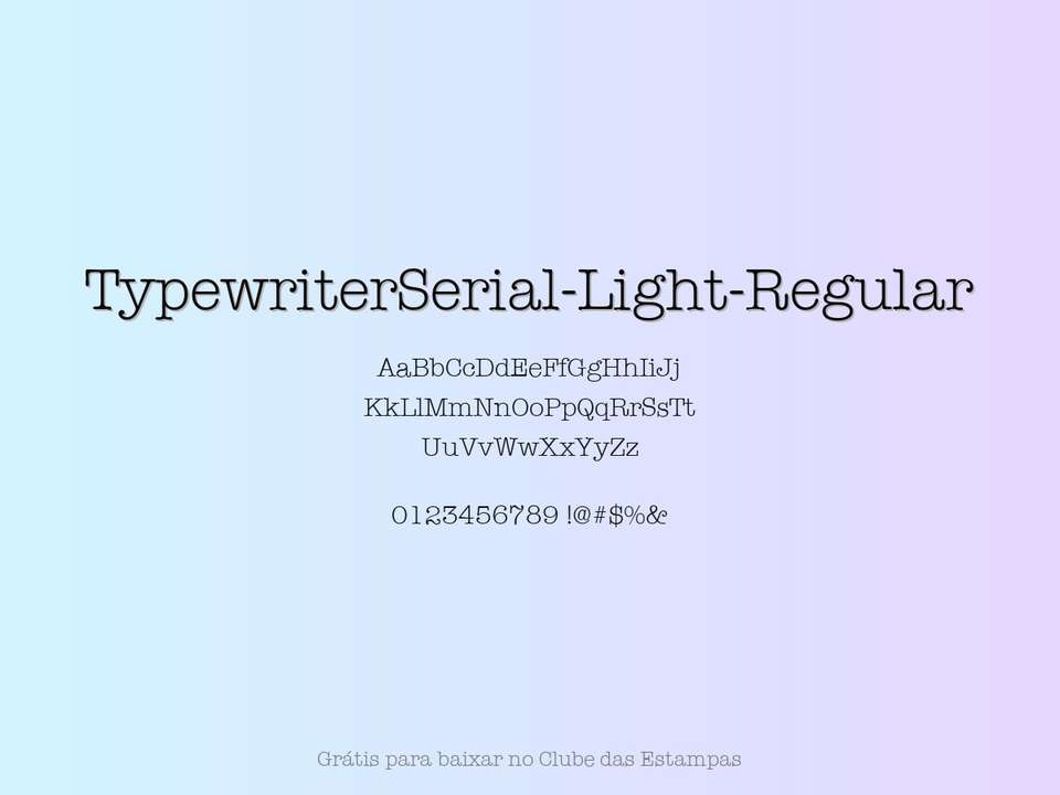 Fonte Typewriterserial Light Regular Grátis Para Baixar
