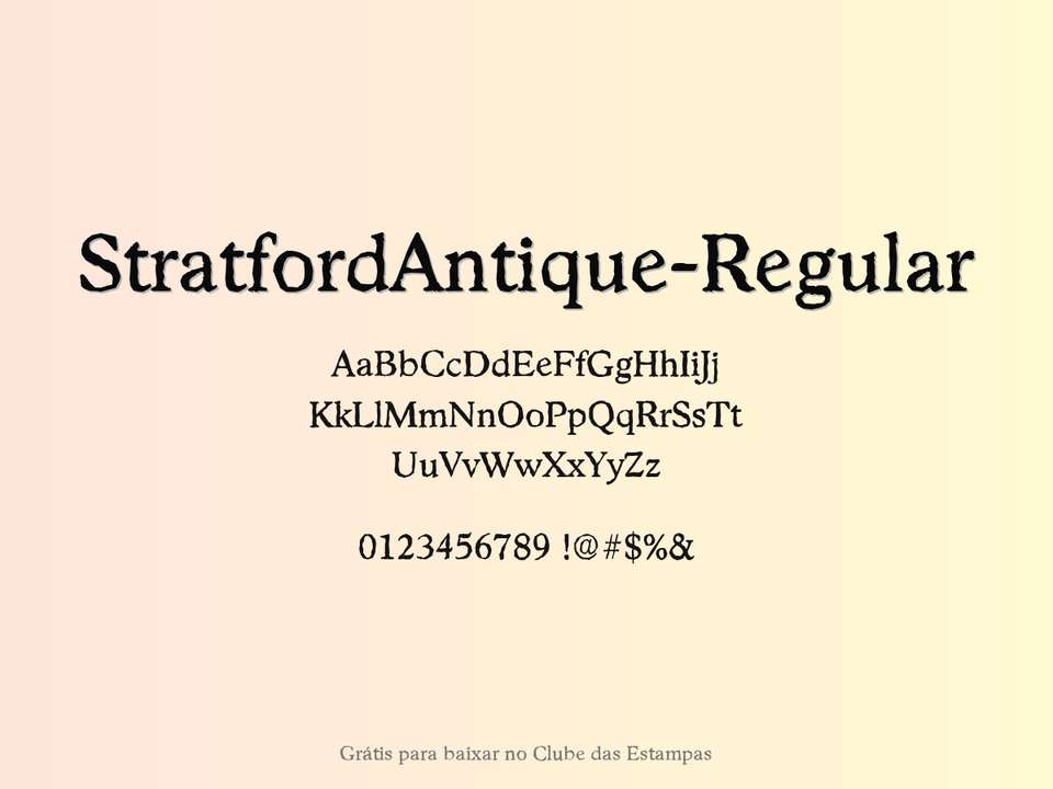 Fonte Stratfordantique Regular Grátis Para Baixar