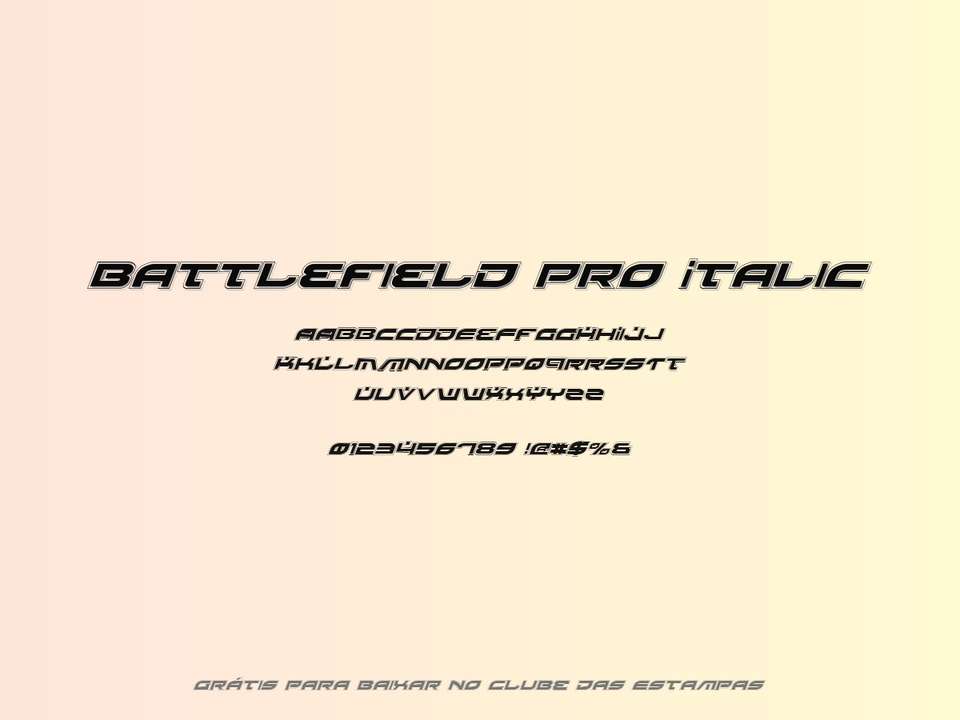 Fonte Battlefield Pro Italic Grátis Para Baixar