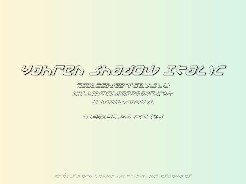 Fonte Yahren Shadow Italic Grátis Para Baixar