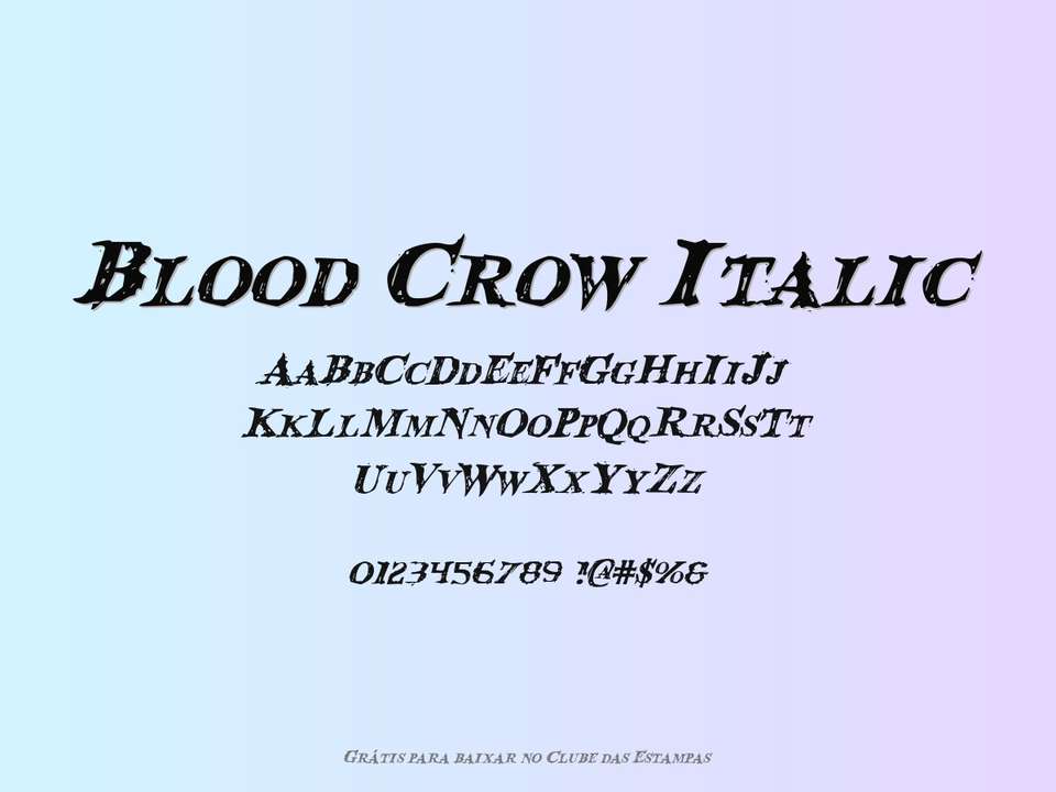 Fonte Blood Crow Italic Grátis Para Baixar