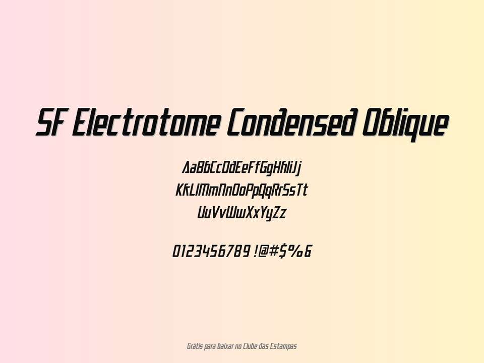 Fonte Sf Electrotome Condensed Oblique Grátis Para Baixar