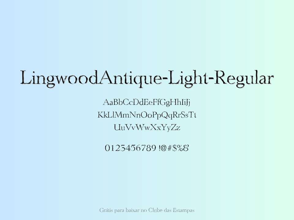 Fonte Lingwoodantique Light Regular Grátis Para Baixar