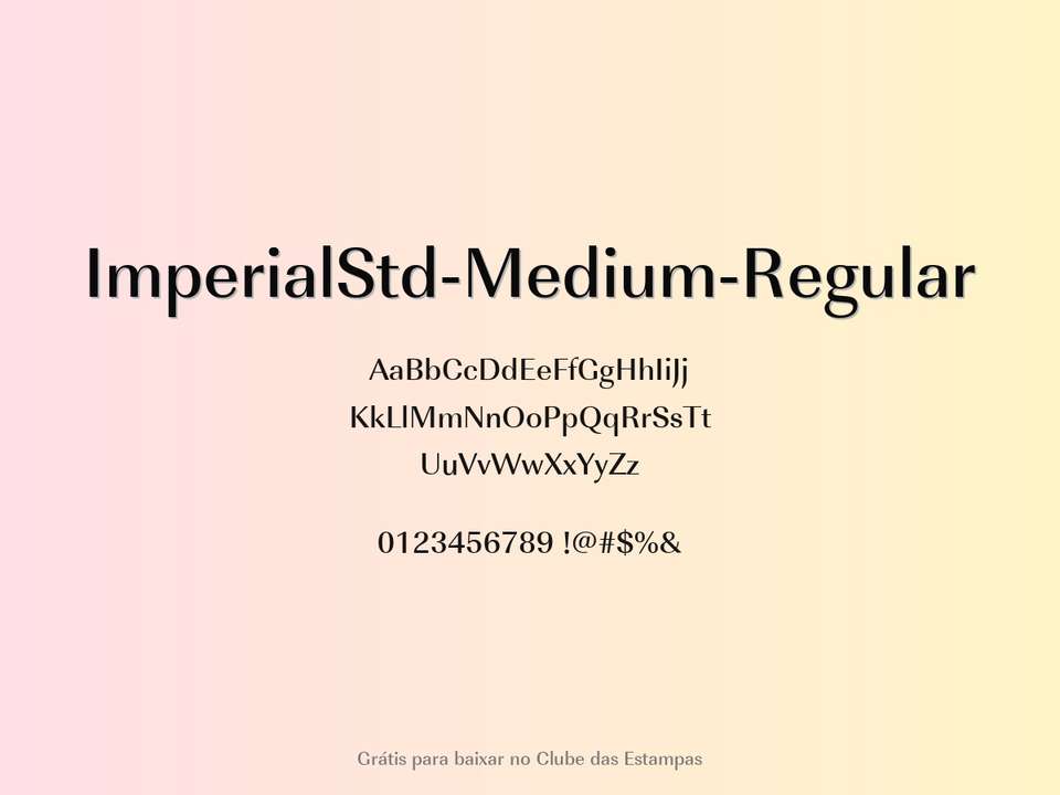 Fonte Imperialstd Medium Regular Grátis Para Baixar