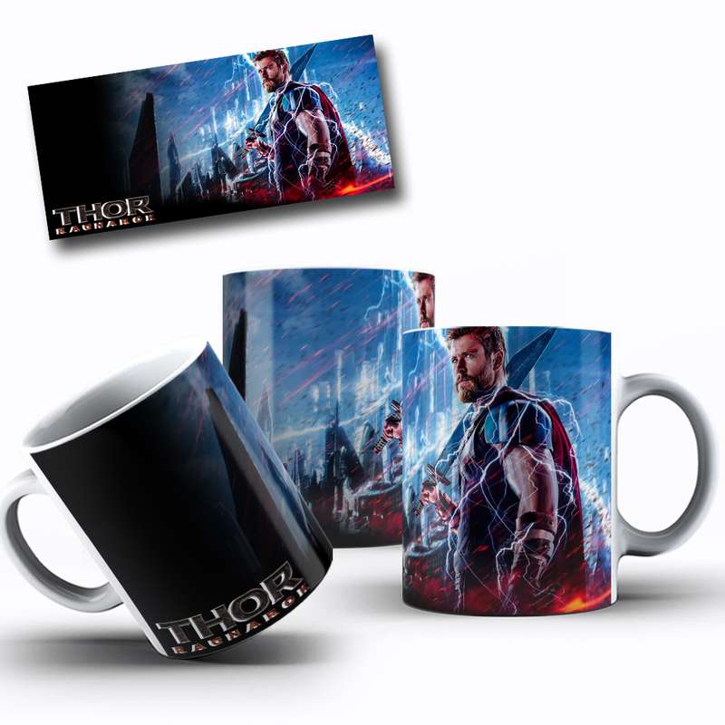 Arte Para Caneca Thor Ragnarok Personagem Estilo Realista 5