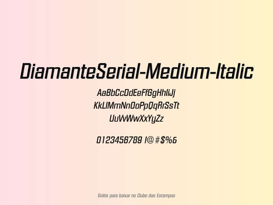 Fonte Diamanteserial Medium Italic Grátis Para Baixar