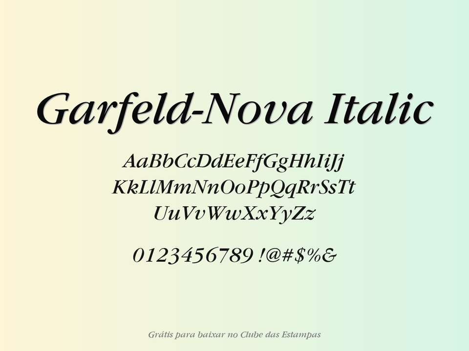 Fonte Garfeld Nova Italic Grátis Para Baixar