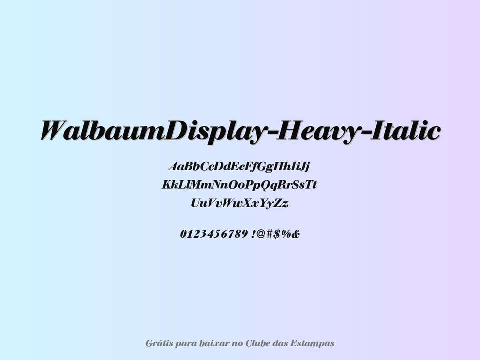 Fonte Walbaumdisplay Heavy Italic Grátis Para Baixar