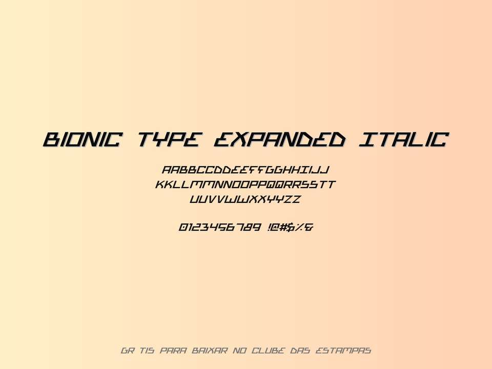 Fonte Bionic Type Expanded Italic Grátis Para Baixar