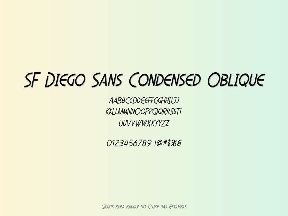 Fonte Sf Diego Sans Condensed Oblique Grátis Para Baixar