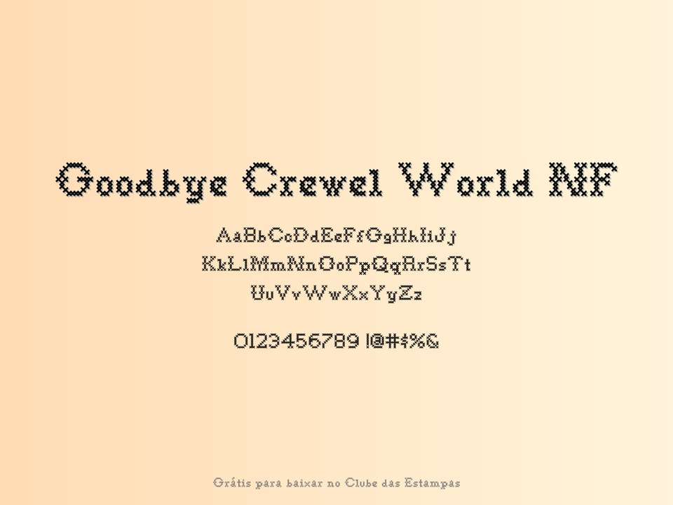 Fonte Goodbye Crewel World Nf Grátis Para Baixar