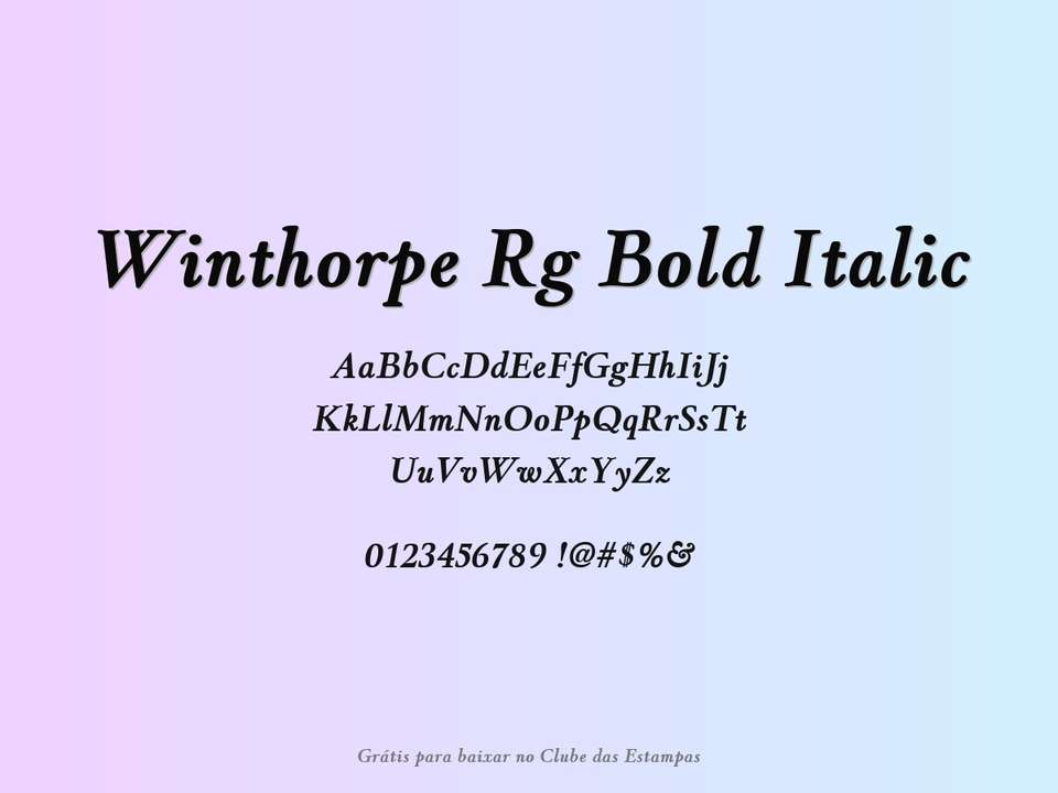 Fonte Winthorpe Rg Bold Italic Grátis Para Baixar