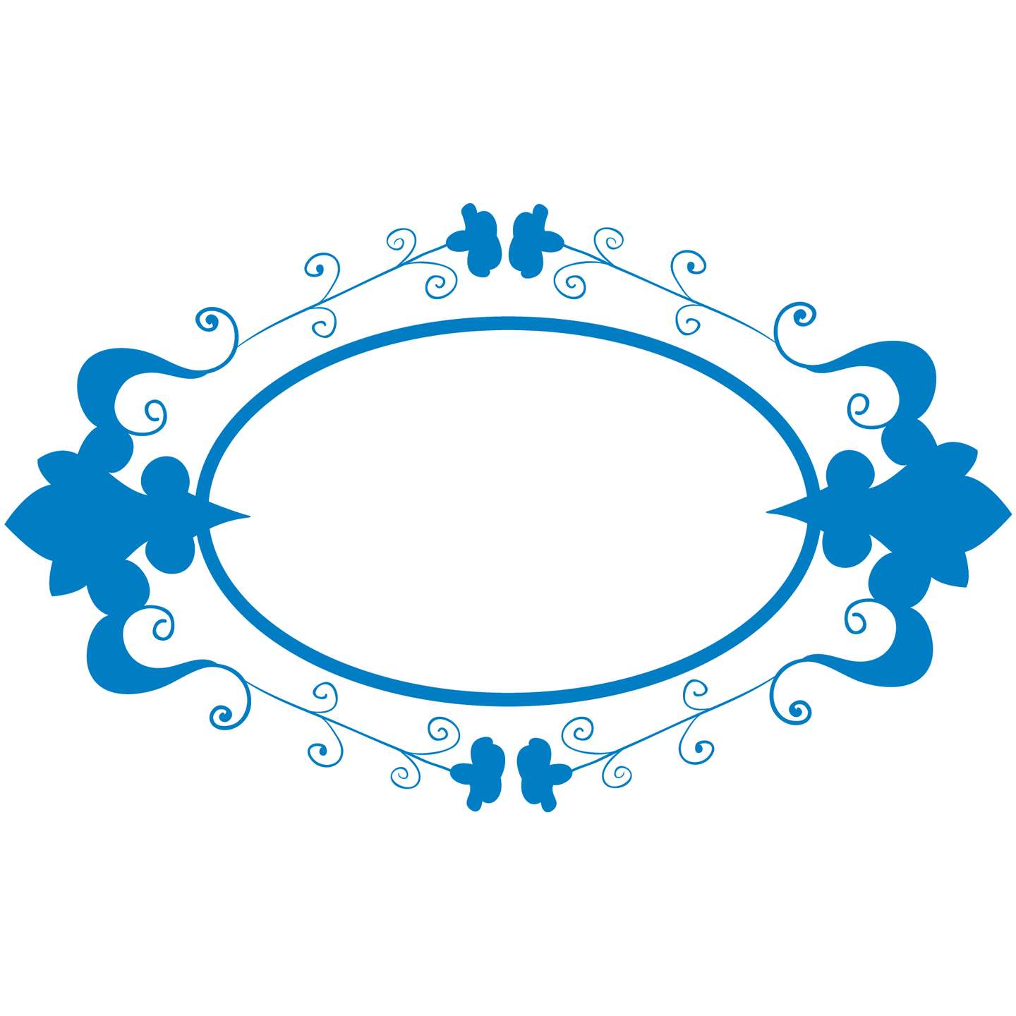 Moldura Ornamental Azul Decoração Png Grátis Para Baixar