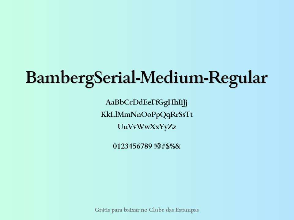 Fonte Bambergserial Medium Regular Grátis Para Baixar
