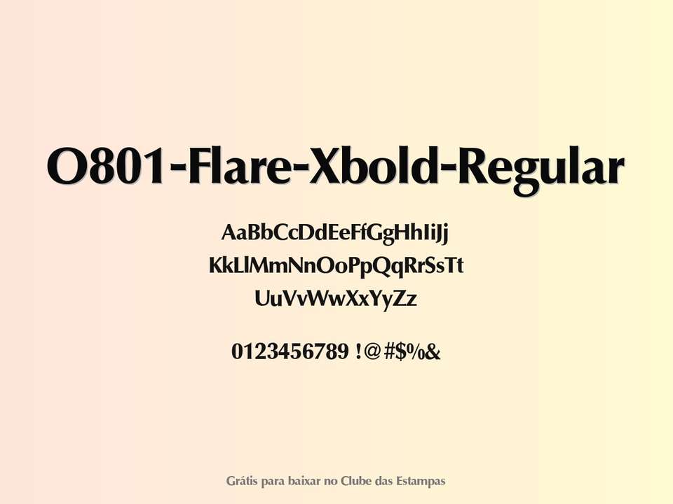 Fonte O801 Flare Xbold Regular Grátis Para Baixar