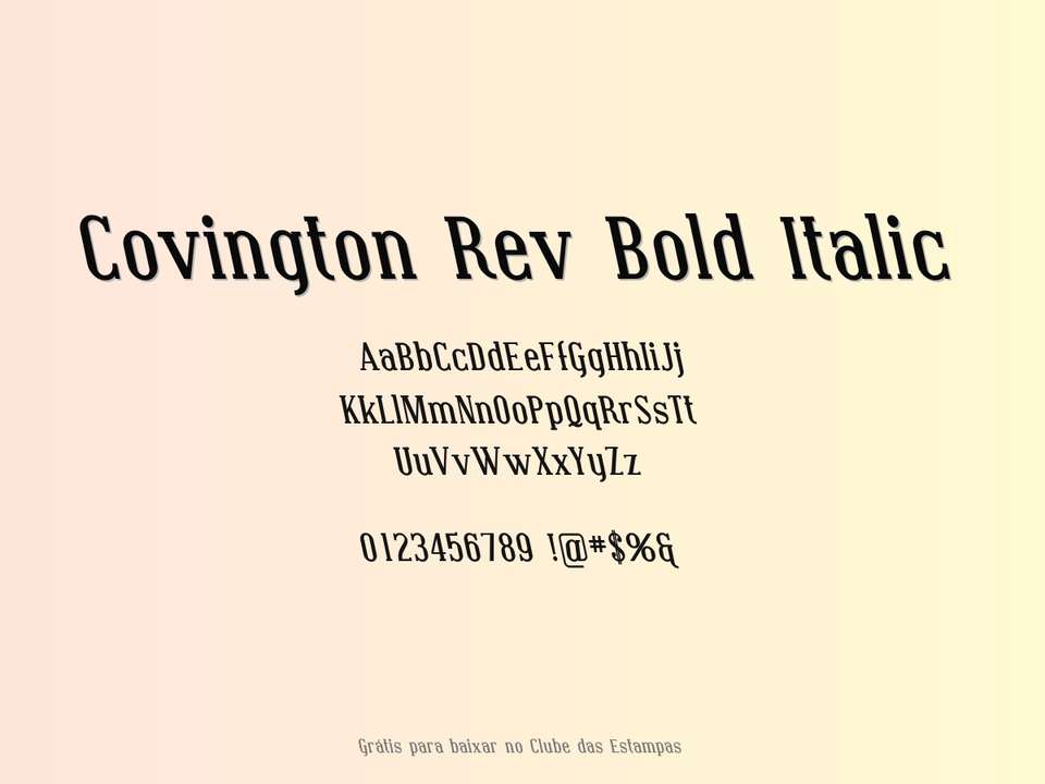 Fonte Covington Rev Bold Italic Grátis Para Baixar
