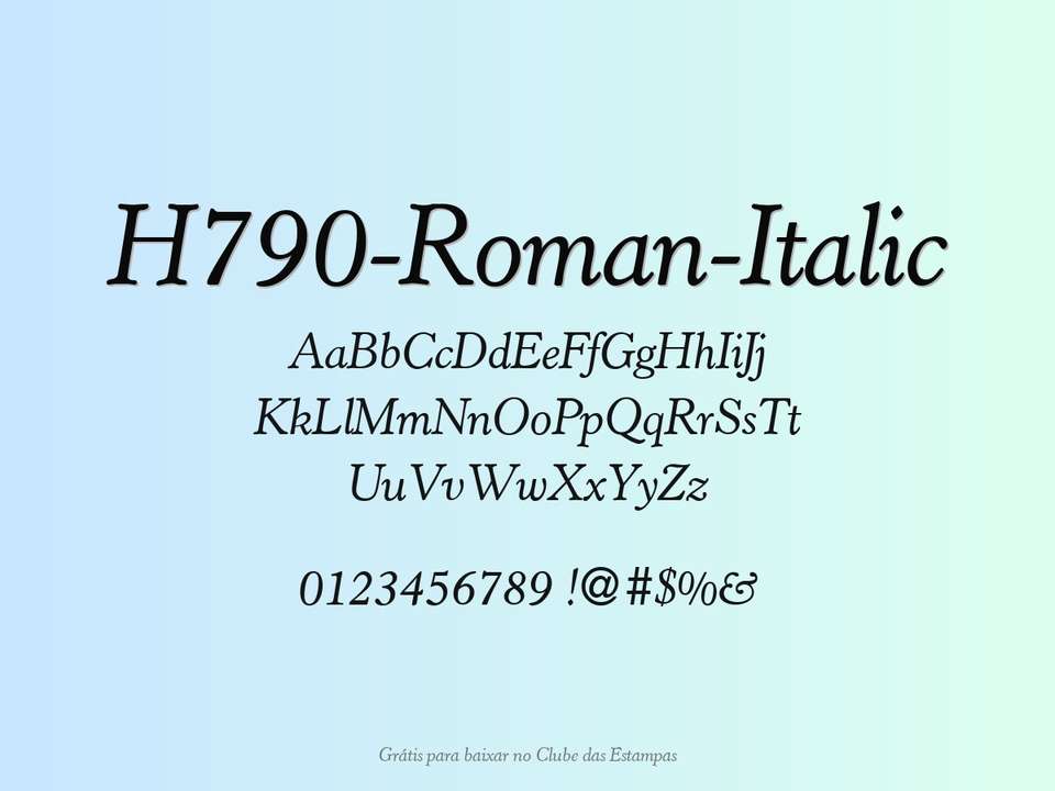 Fonte H790 Roman Italic Grátis Para Baixar
