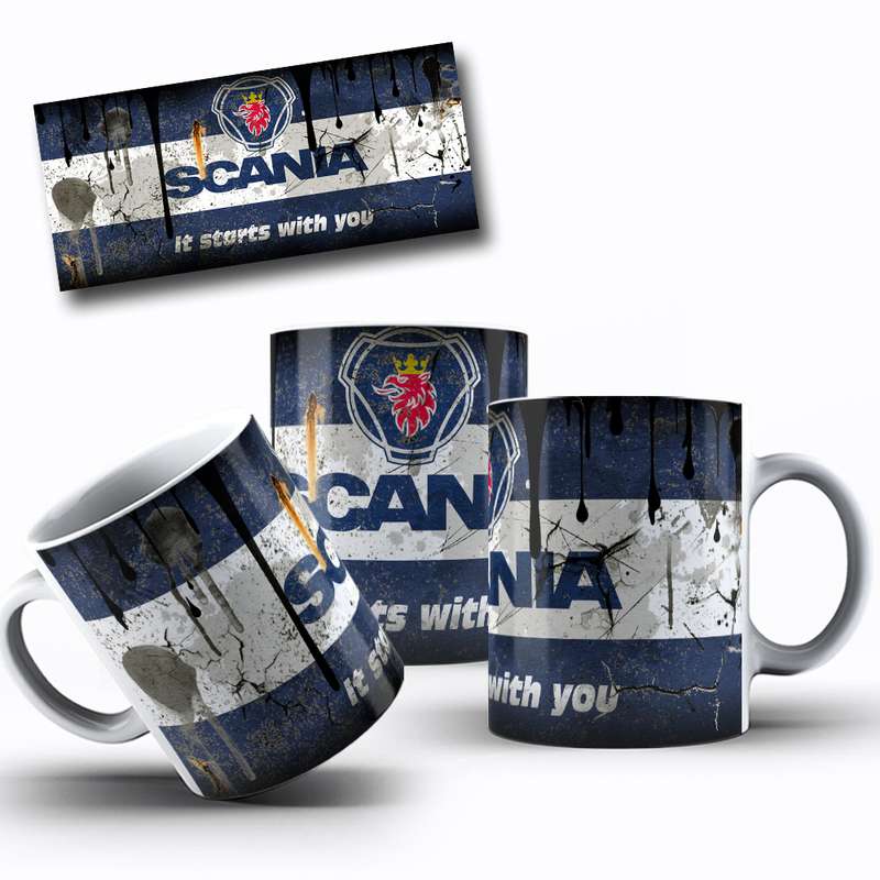 Arte Para Caneca Scania Caminhões Logotipo 30