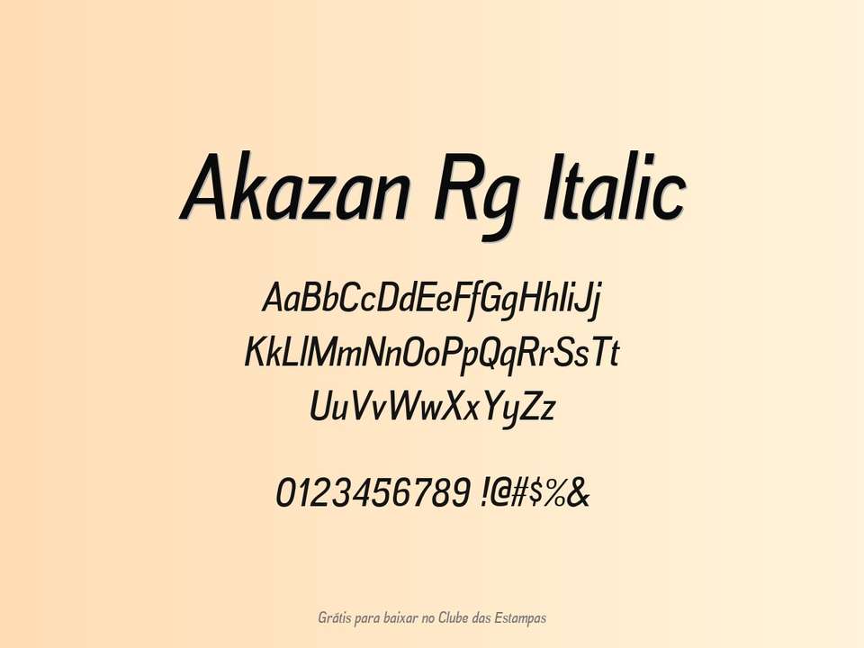 Fonte Akazan Rg Italic Grátis Para Baixar