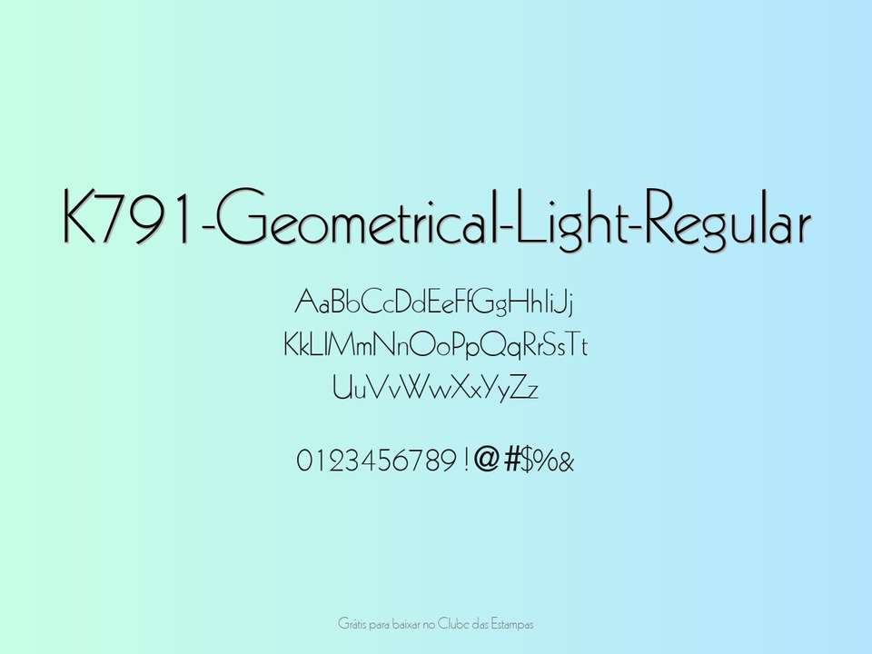 Fonte K791 Geometrical Light Regular Grátis Para Baixar