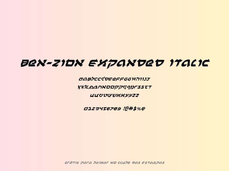 Fonte Ben Zion Expanded Italic Grátis Para Baixar