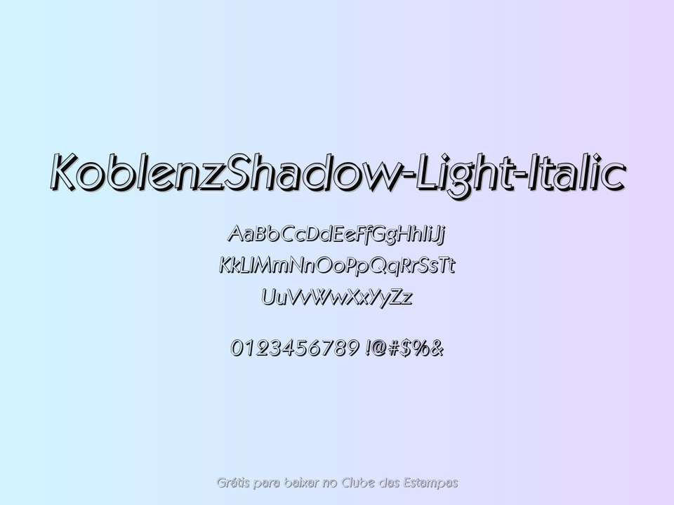 Fonte Koblenzshadow Light Italic Grátis Para Baixar
