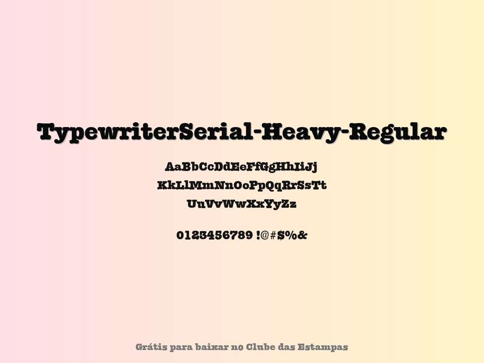 Fonte Typewriterserial Heavy Regular Grátis Para Baixar