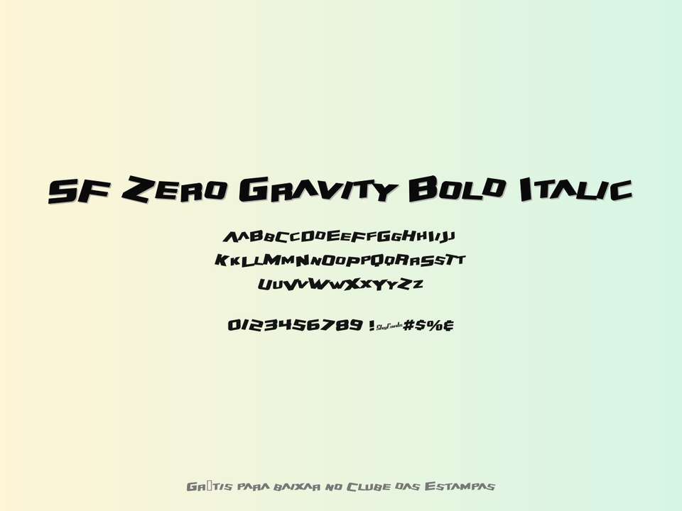 Fonte Sf Zero Gravity Bold Italic Grátis Para Baixar