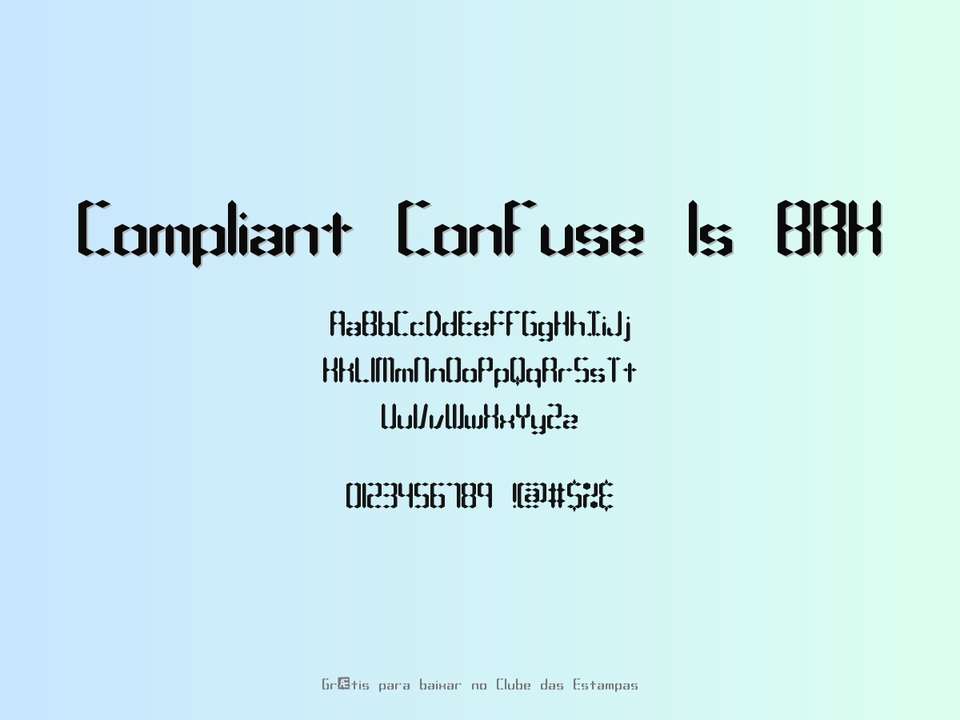 Fonte Compliant Confuse 1s Brk Grátis Para Baixar