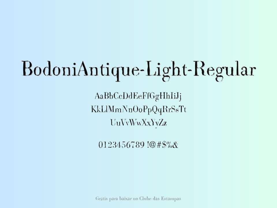 Fonte Bodoniantique Light Regular Grátis Para Baixar
